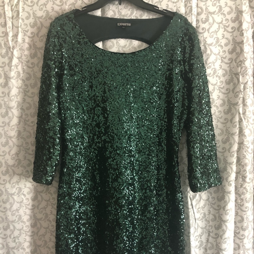 Green Sequin cocktail dress